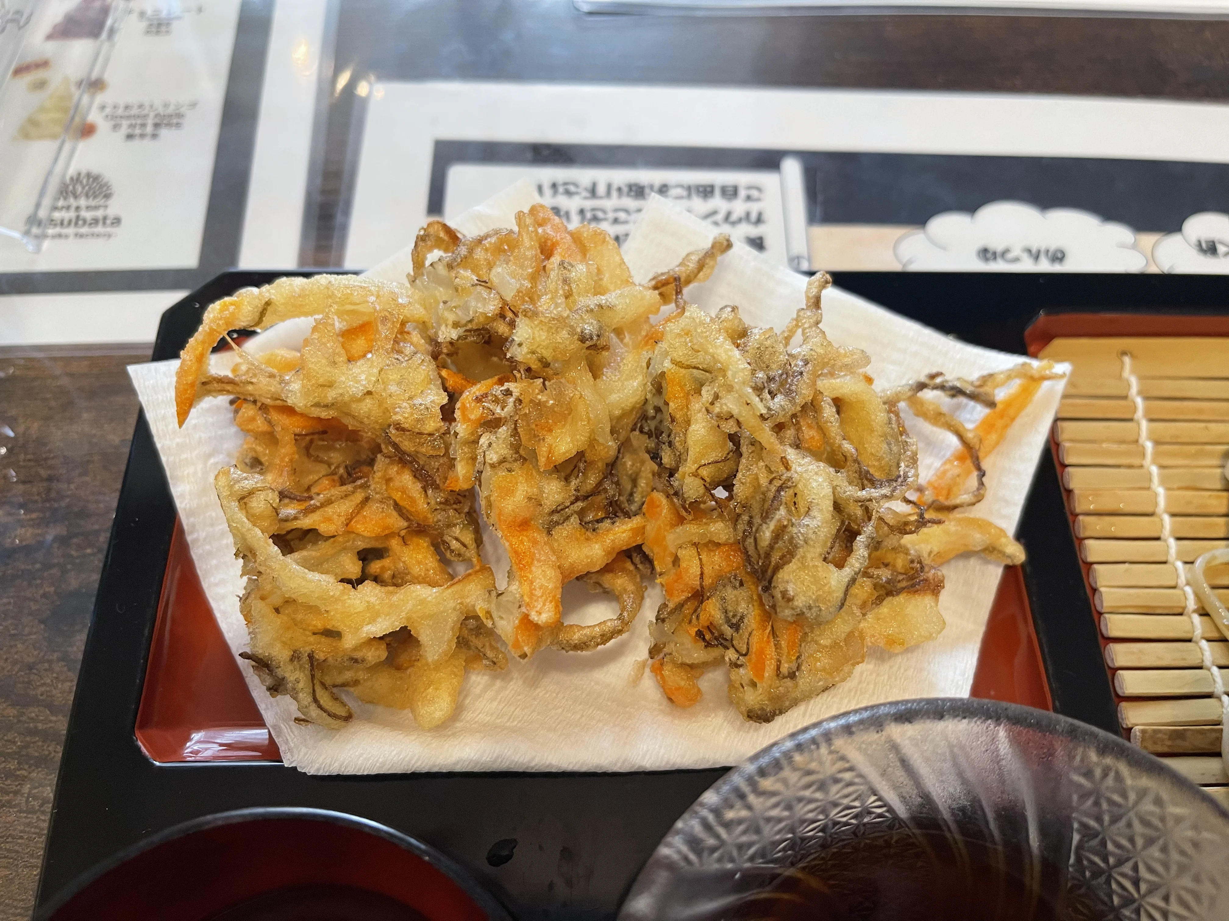 天ざるセットの天ぷら